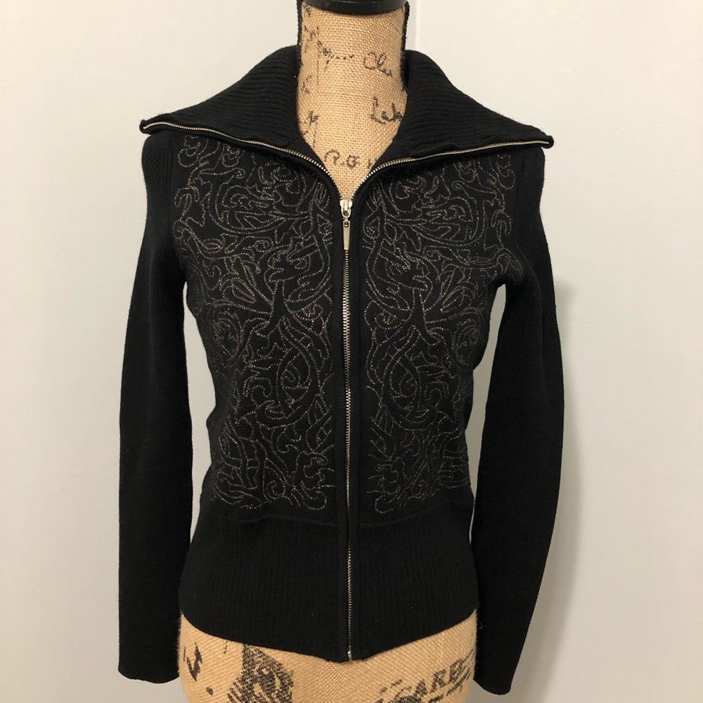 SOLD {WHBM} New Quilted Shimmer Sweater Jacket - Picture 2 of 8